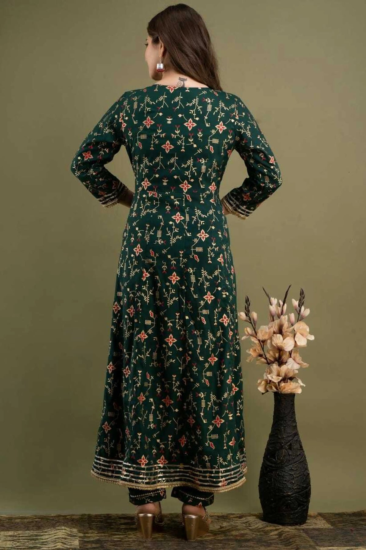 Printed Anarkali Kurta Set with Designer Dupatta – Elegant Ethnic Wear