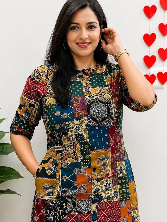 Women Ethnic Motifs Printed Regular Pure Cotton Kurta with Trousers