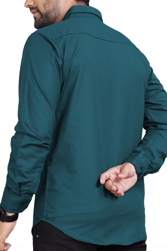 Men Regular Fit Solid Spread Collar Formal Shirt