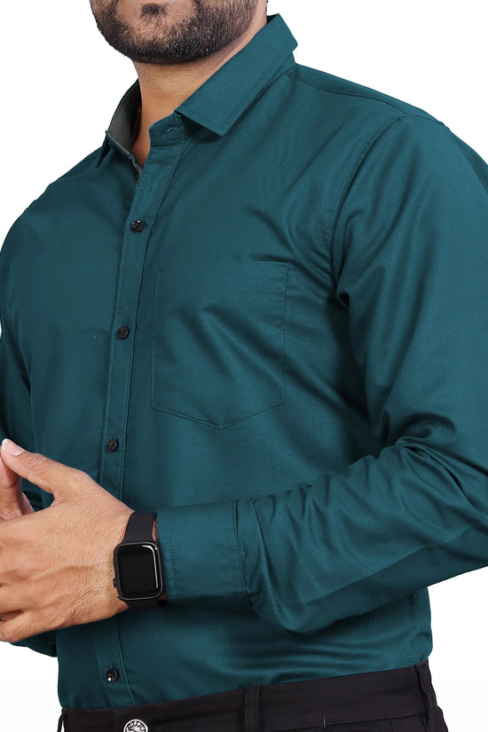 Men Regular Fit Solid Spread Collar Formal Shirt