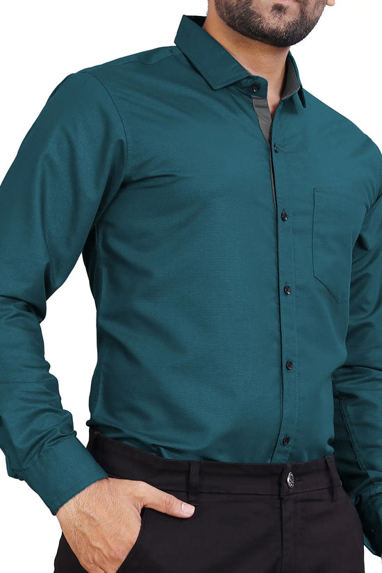 Men Regular Fit Solid Spread Collar Formal Shirt