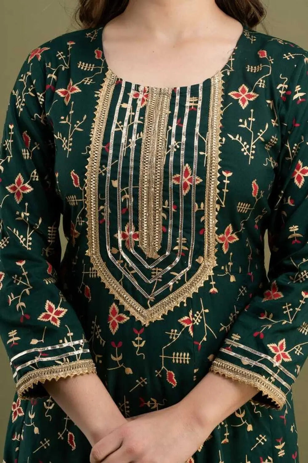 Printed Anarkali Kurta Set with Designer Dupatta – Elegant Ethnic Wear