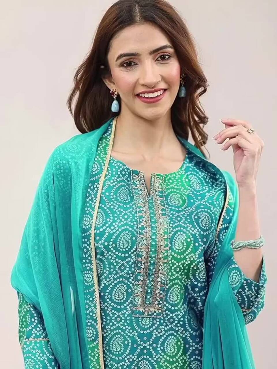 Women Printed Gotta Patti Kurta with Trousers & Dupatta