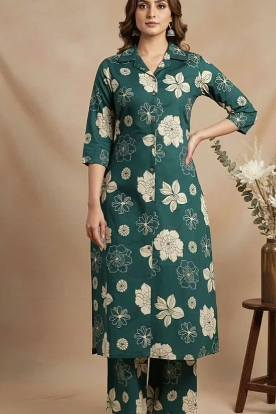 Women Floral Printed Regular Pure Cotton Kurta with Palazzos