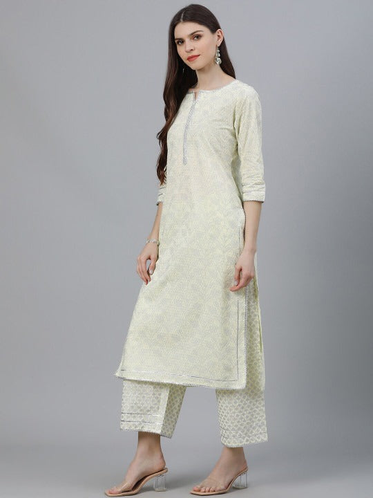 Women Printed Kurta with Palazzos & Dupatta