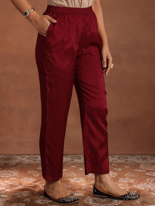 Women Ethnic Motifs Yoke Design Regular Kurta with Trousers & With Dupatta