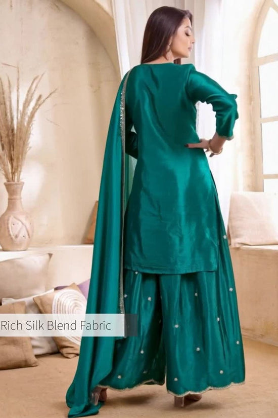Women Ethnic Motifs Embroidered Regular Thread Work Kurta with Sharara & With Dupatta