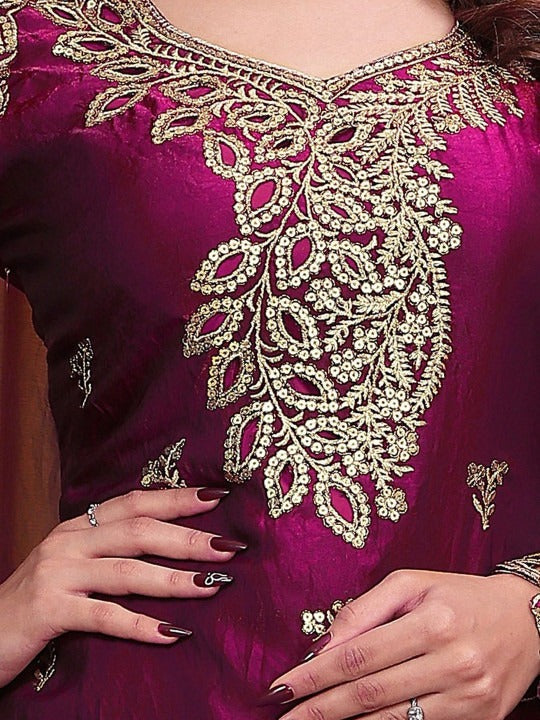 Women Ethnic Motifs Embroidered Regular Kurta with Sharara & With Dupatta